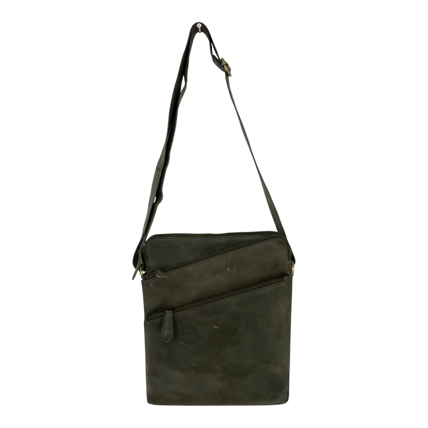 Holzrichter leather shoulder bag, hunter green