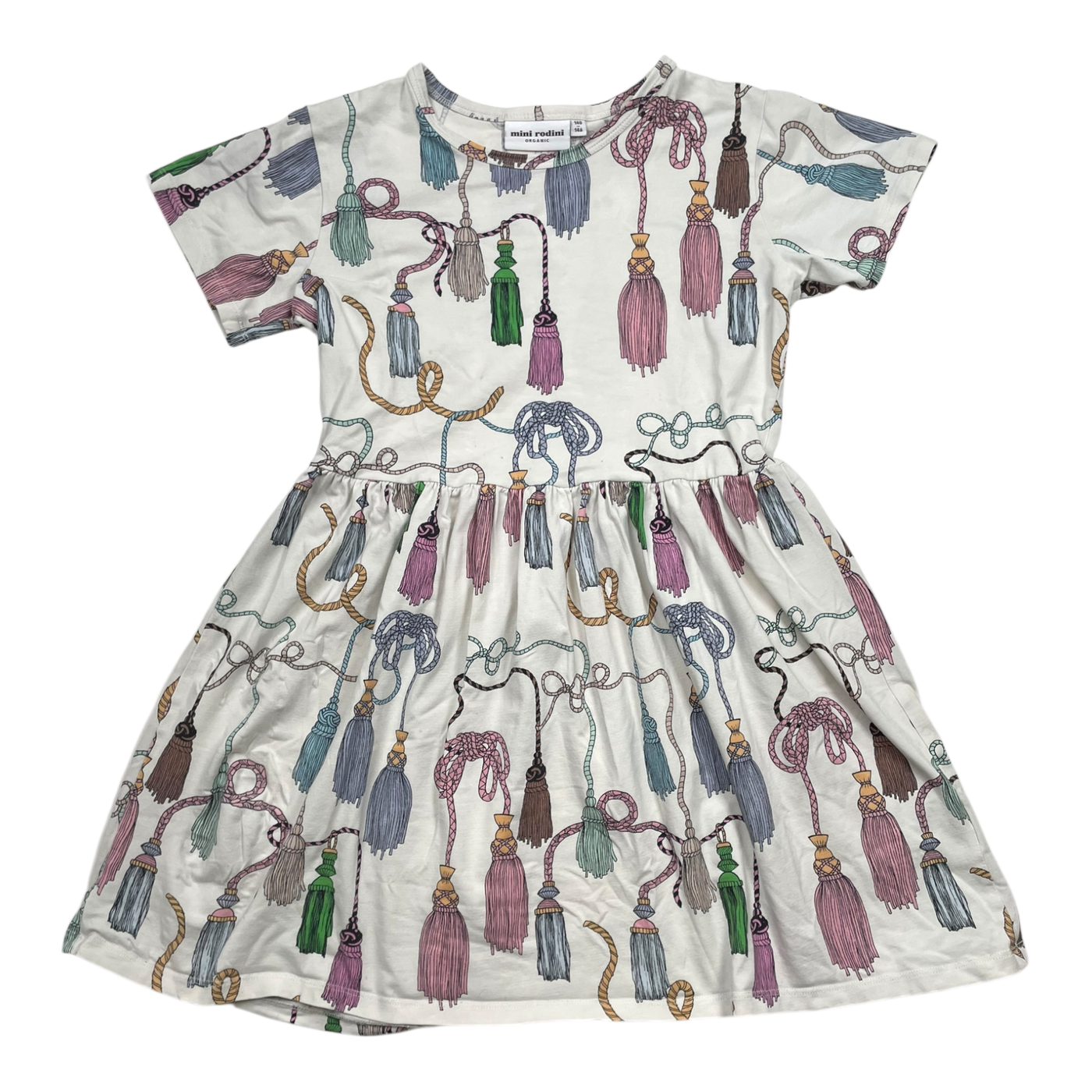 Mini Rodini dress, tassels | 140/146cm