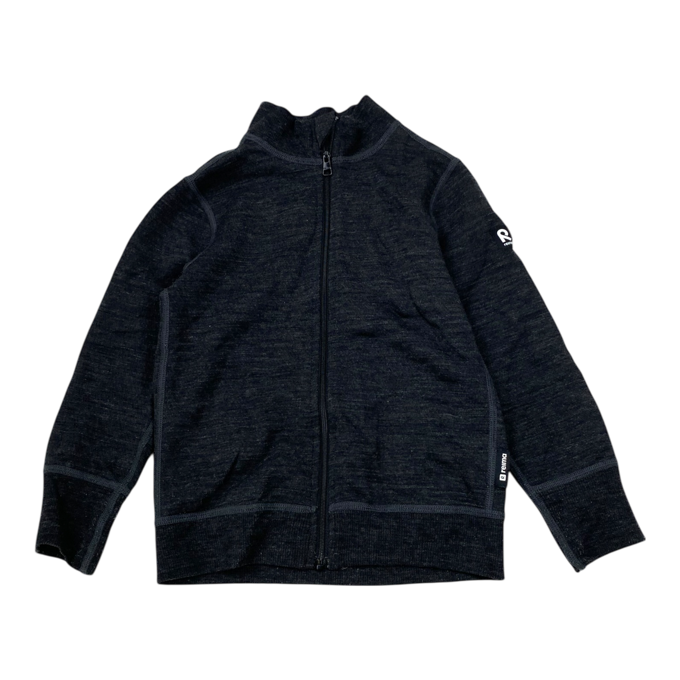 Reima mahin wool zip sweater, dark grey | 104cm