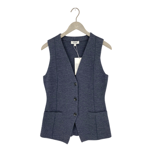 COS longline wool vest, grey | woman S