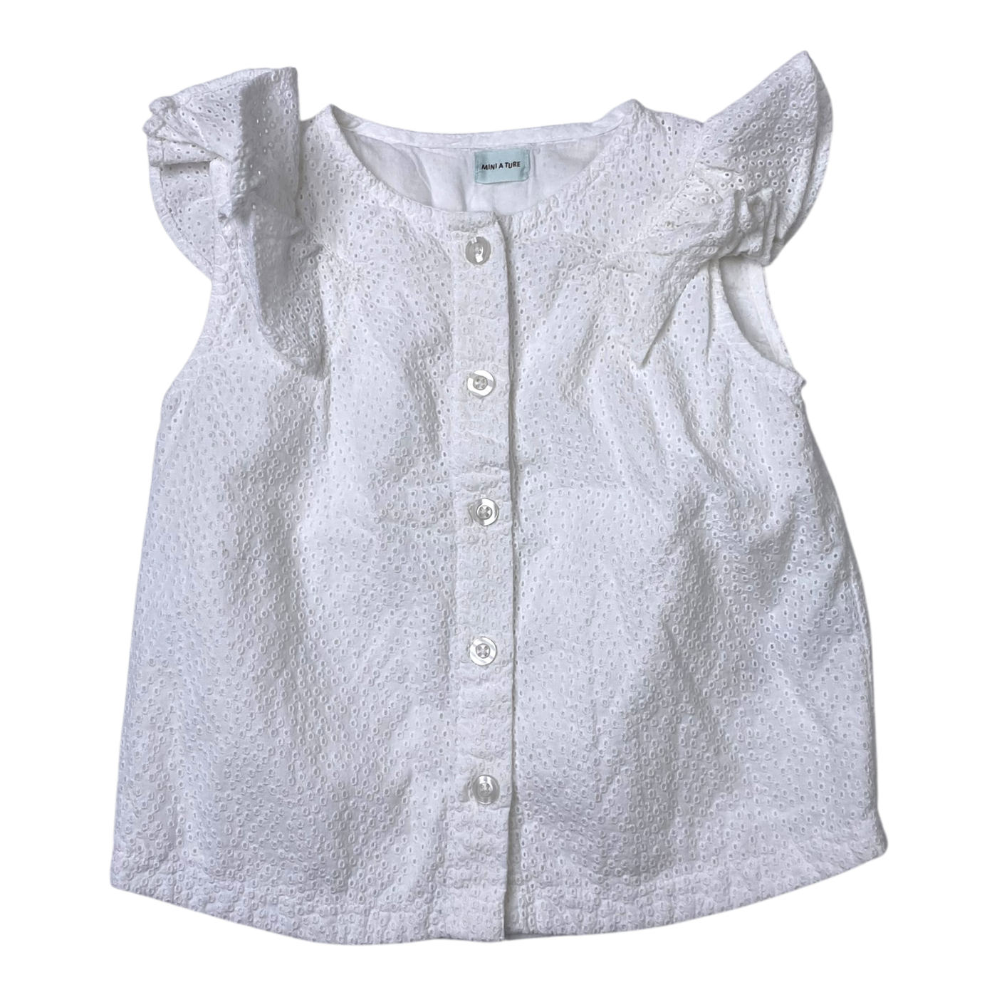 Mini A Ture lace shirt, white | 110cm