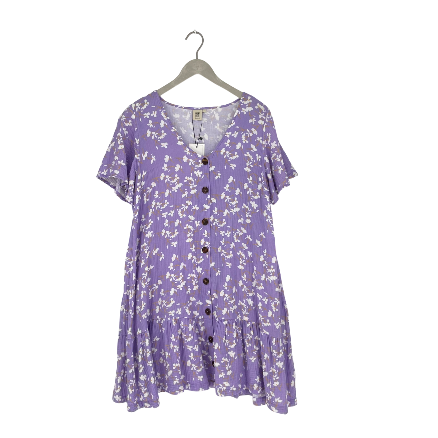 Kaiko muslin frill button dress, lavender bloom | woman M