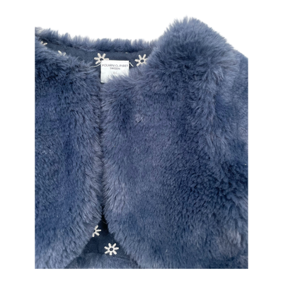 Polarn O. Pyret faux fur bolero jacket, blue | 86cm
