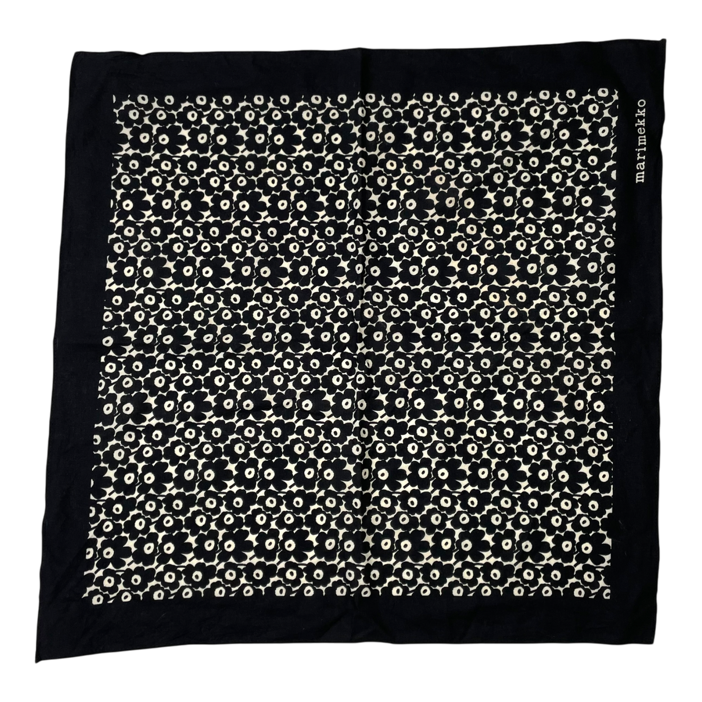 Marimekko woven scarf, black unikko | unisex