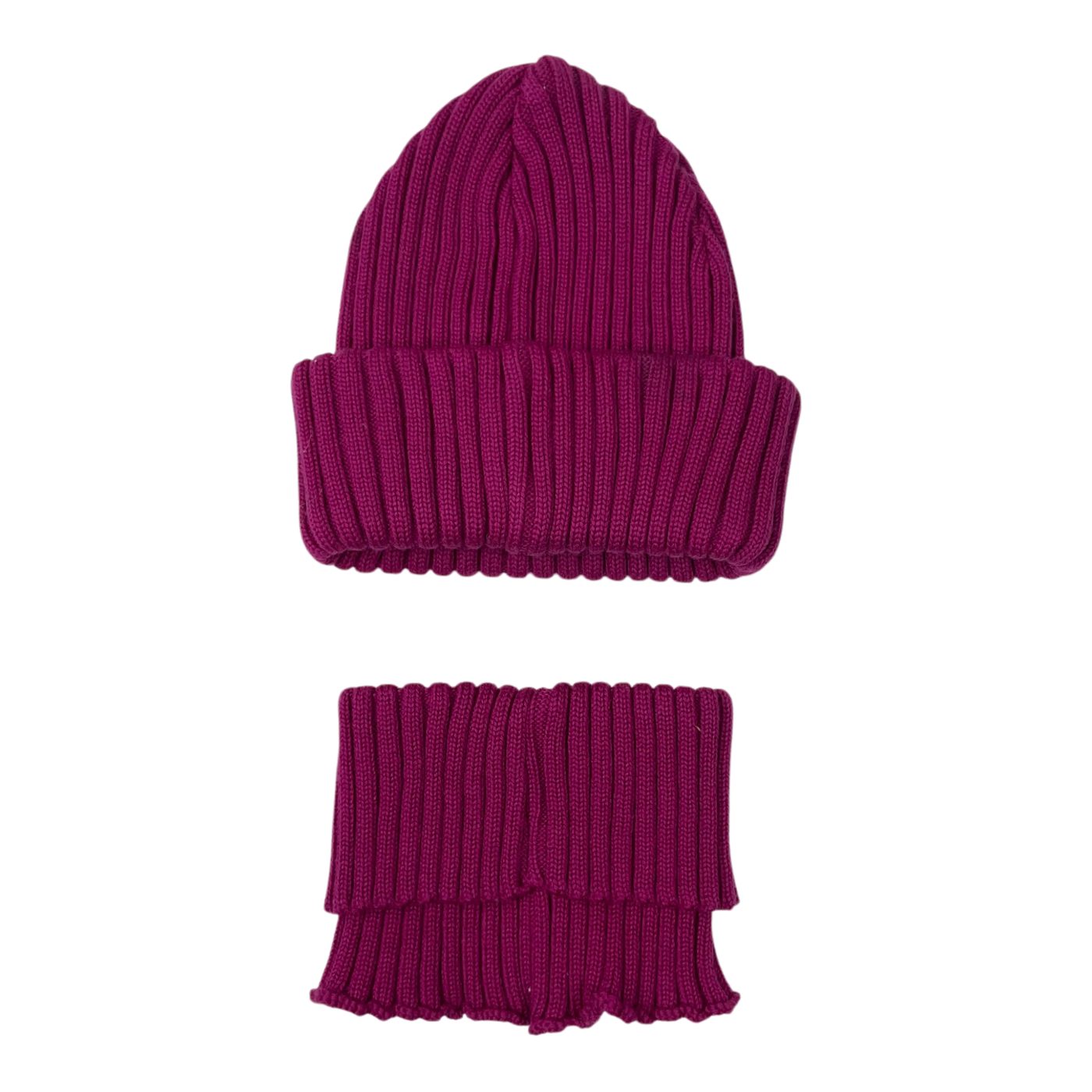 Mainio merino beanie & tube scarf set, purple | 2-6y