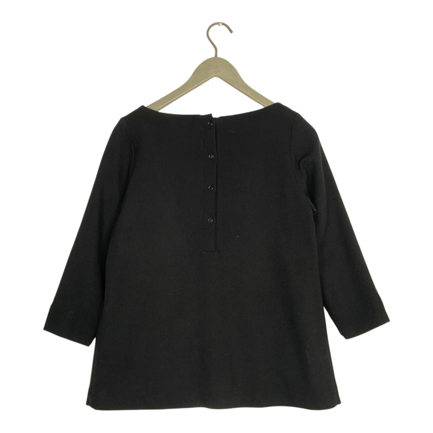 R-Collection wool mix 3/4 sleeve shirt, black | woman S