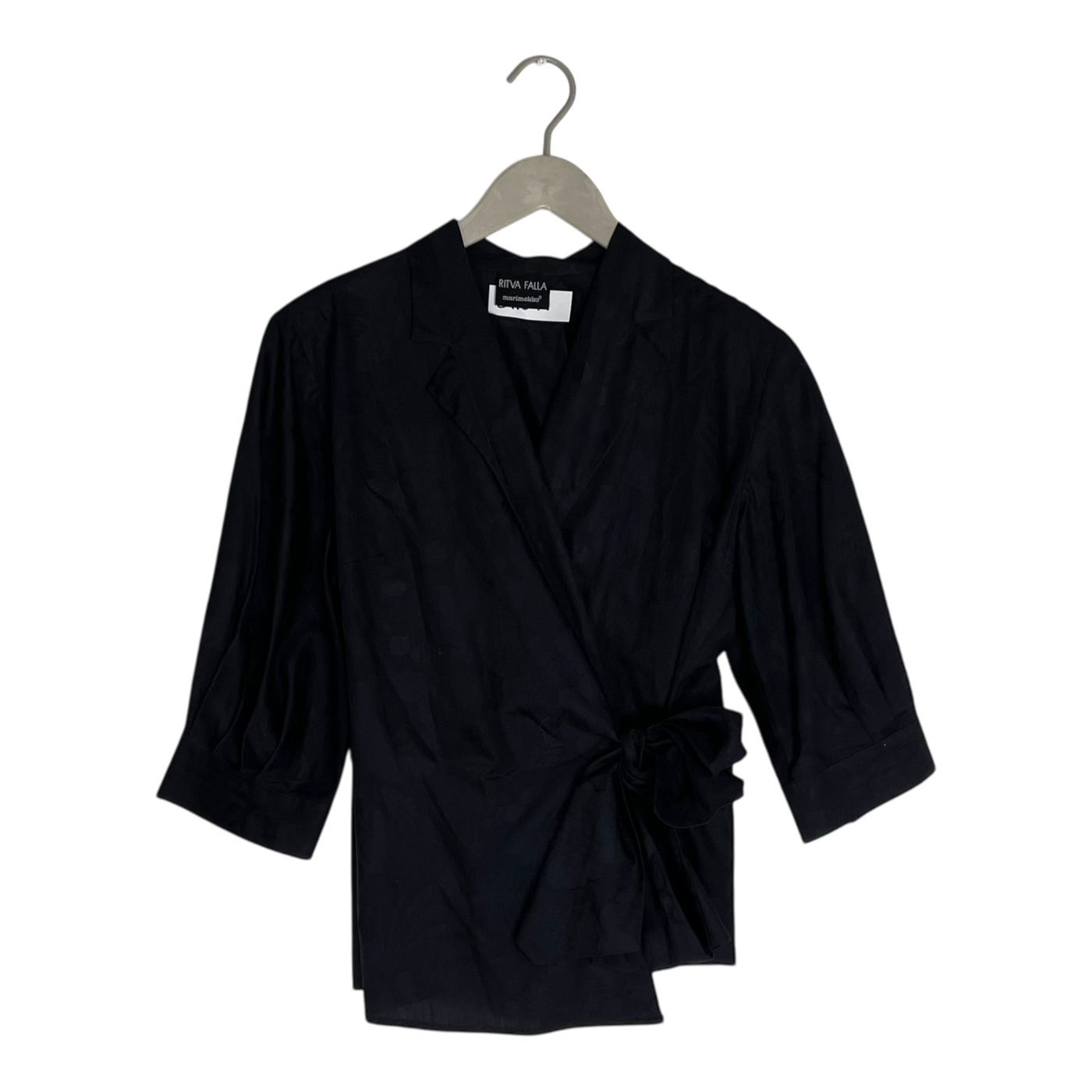 Marimekko wrap shirt, black | woman 38