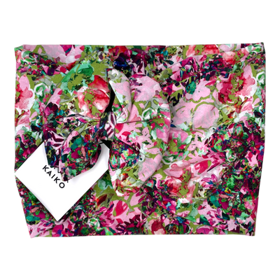 Kaiko bow headwrap, blooming forest | 8y+