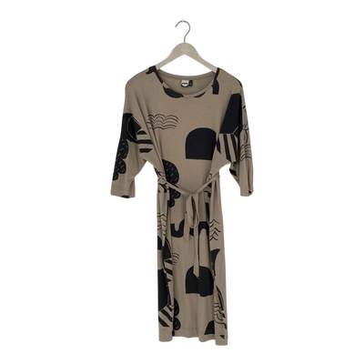 Papu belted tricot dress, beige / black | woman M