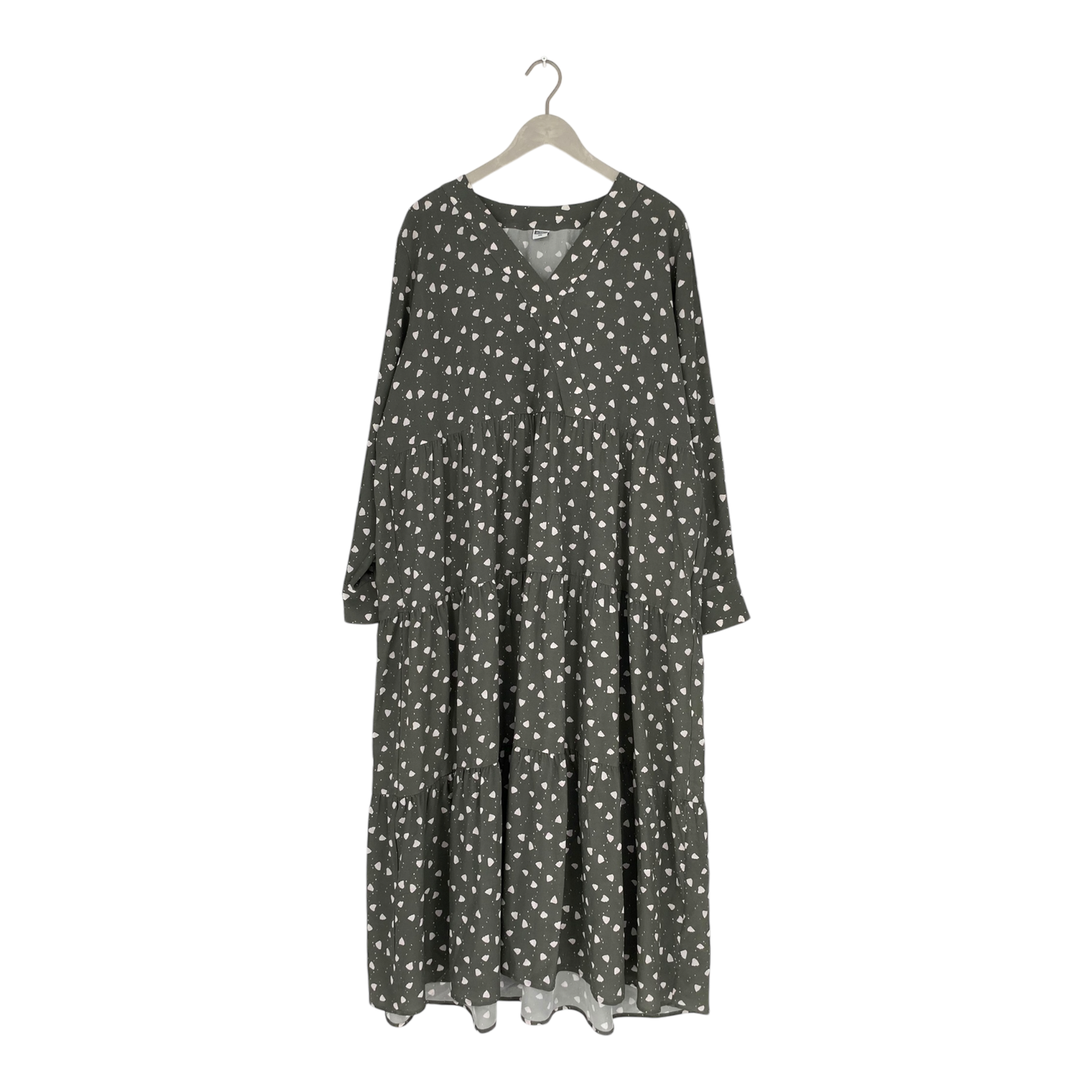 R-Collection silje silk tiered dress, moss green | woman 2XL