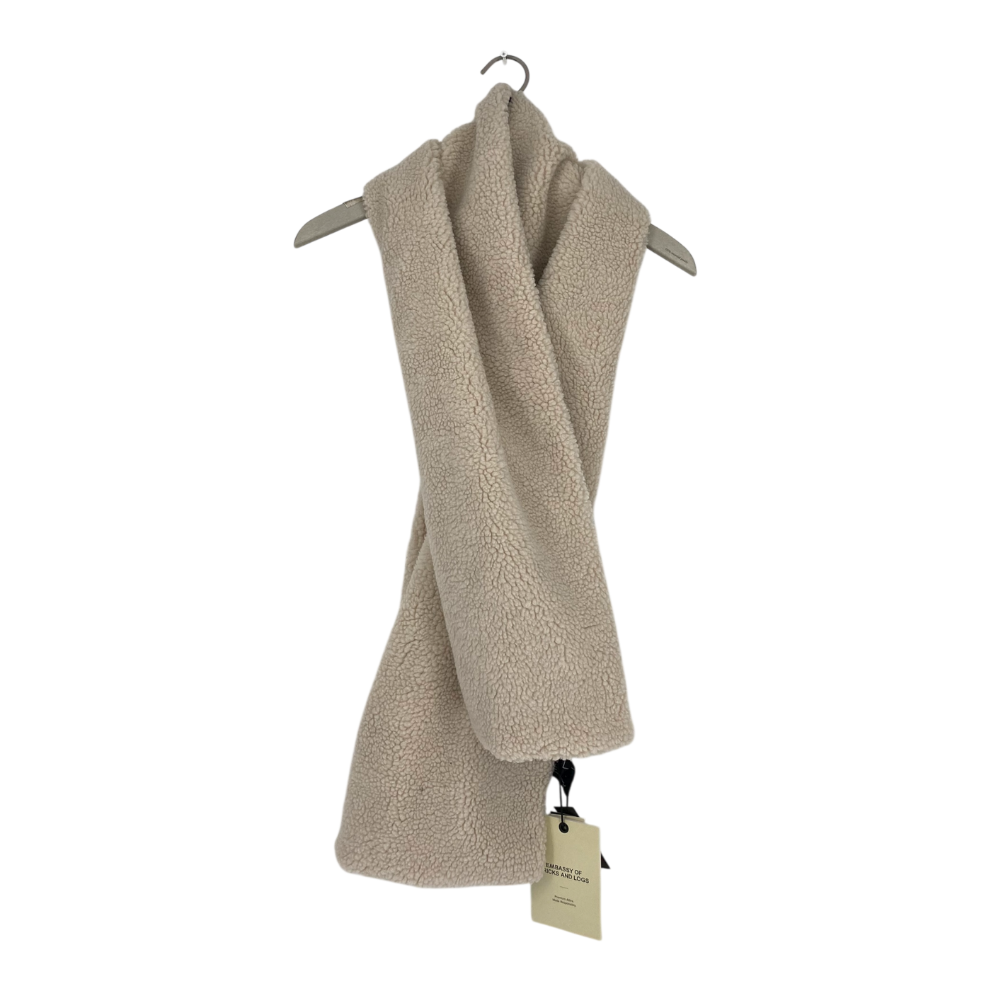 Embassy of Bricks and Logs bayonne sherpa scarf, beige