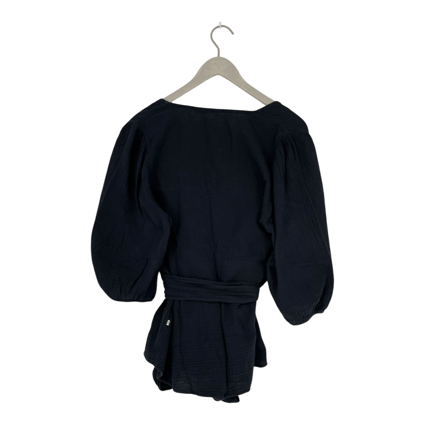 Kaiko muslin wrap blouse, black | woman L