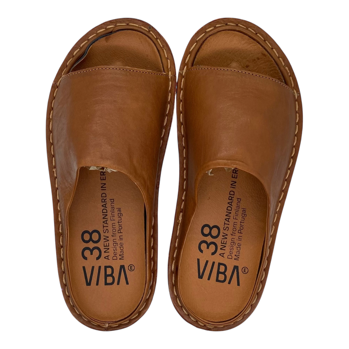 VIBAe Saint Tropez leather sandals, cognac brown | 38