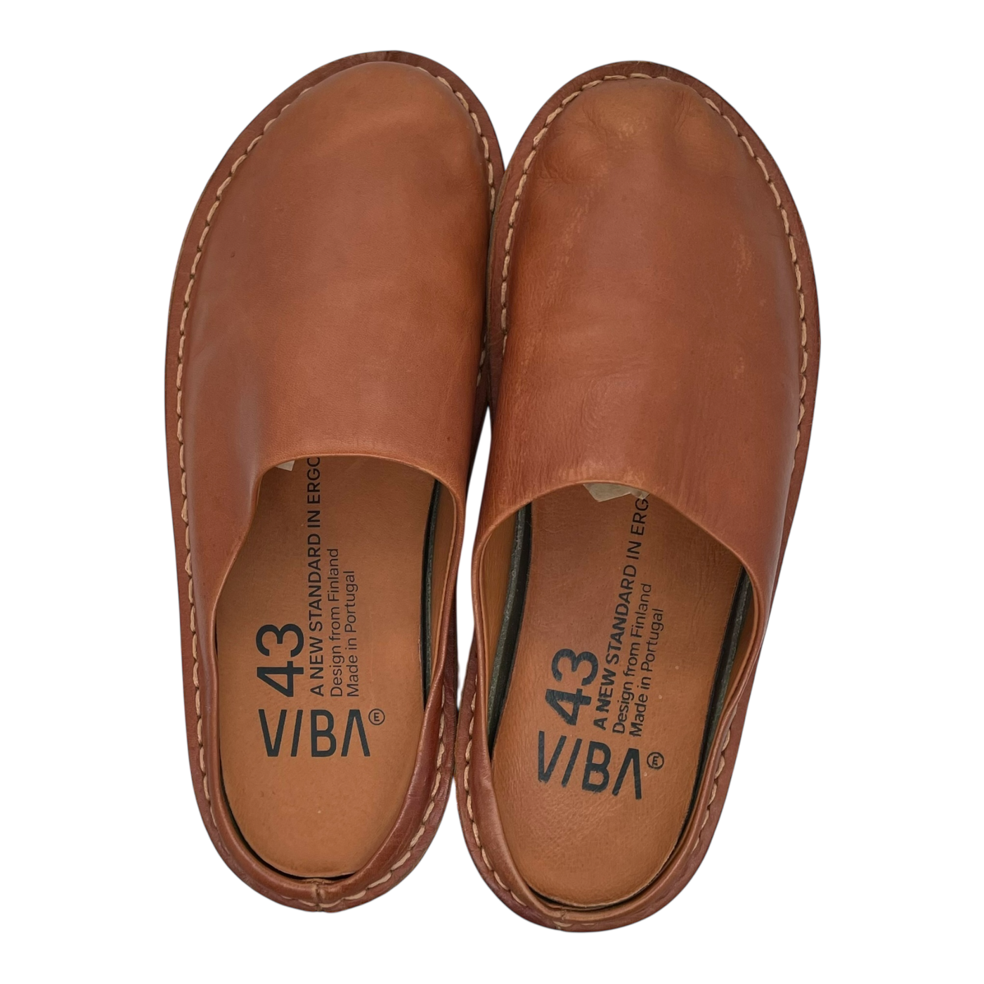 VIBAe Roma leather slippers, cognac brown | 43