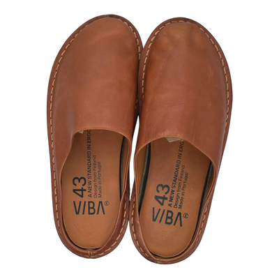 VIBAe Roma leather slippers, cognac brown | 43