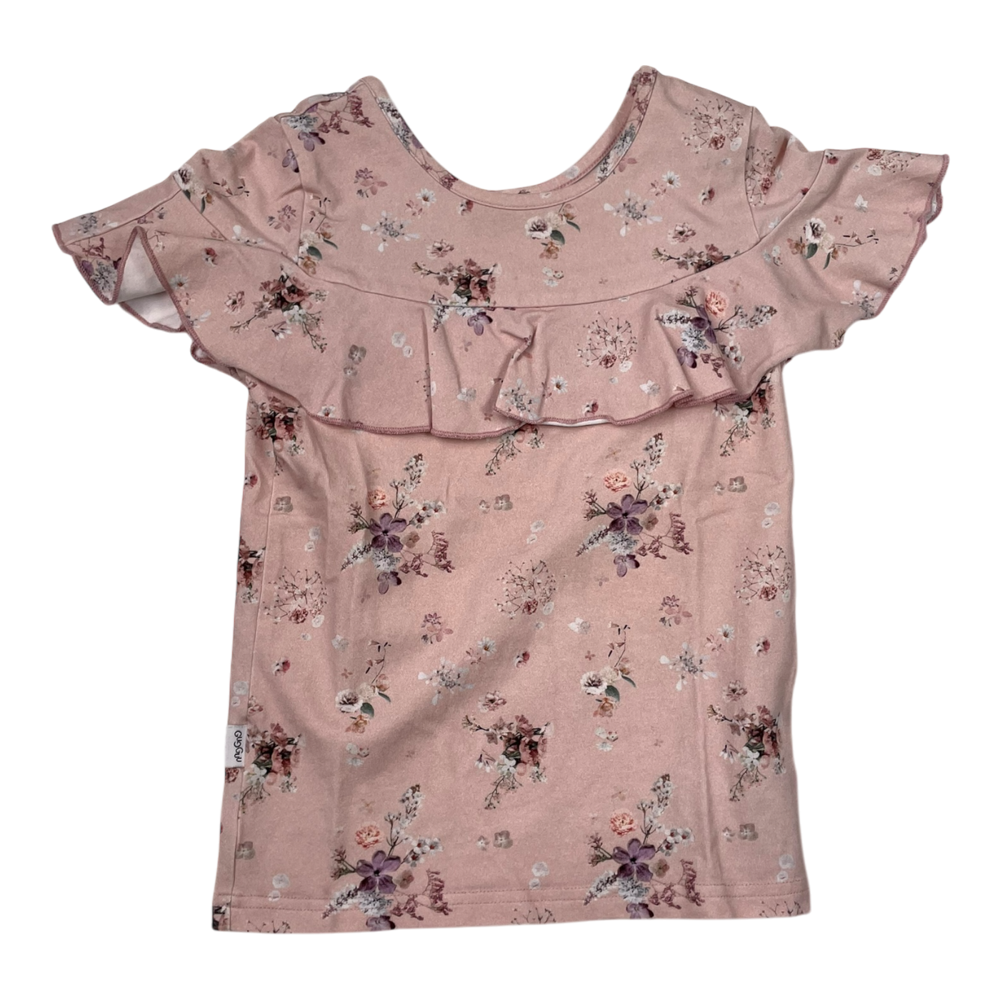 Gugguu frill t-shirt, flower | 104cm