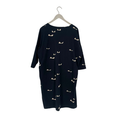 Papu tricot dress, black abstract | woman L