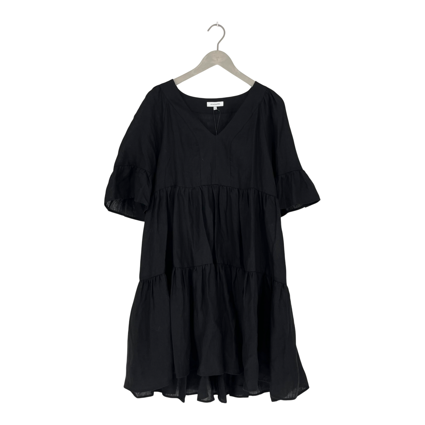 Andiata linen dress, black | woman XS