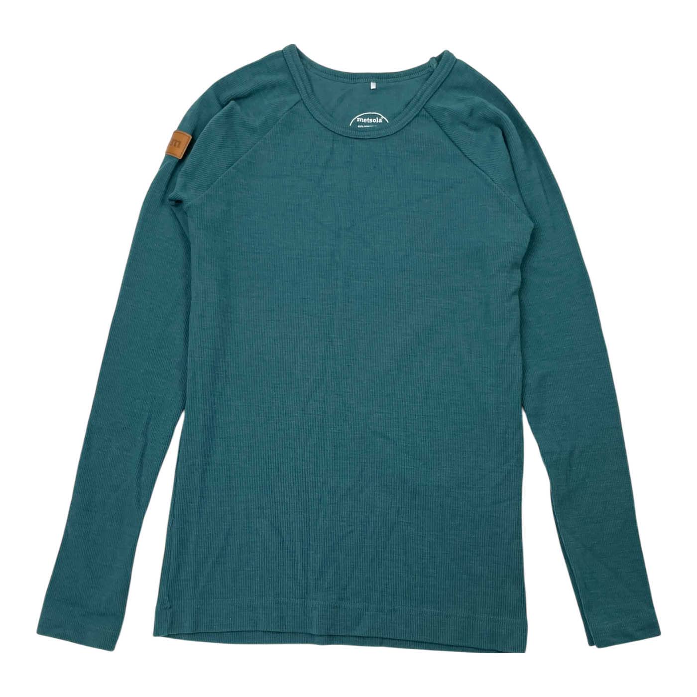Metsola rib merino shirt, green | 146cm