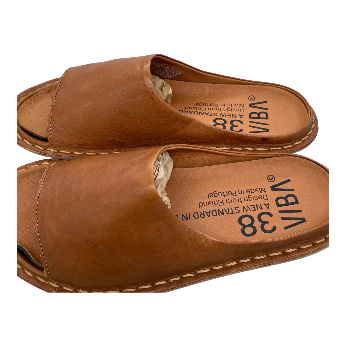 VIBAe Saint Tropez leather sandals, cognac brown | 38