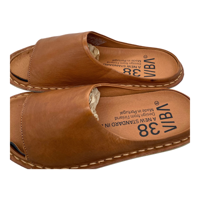 VIBAe Saint Tropez leather sandals, cognac brown | 38