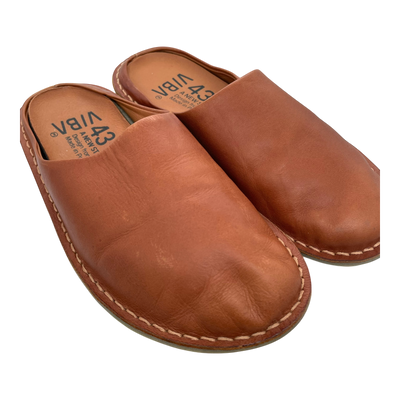 VIBAe Roma leather slippers, cognac brown | 43