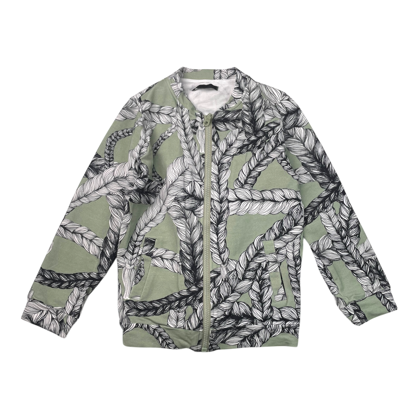 Vimma bomber letti sweat jacket, tea green | 130cm