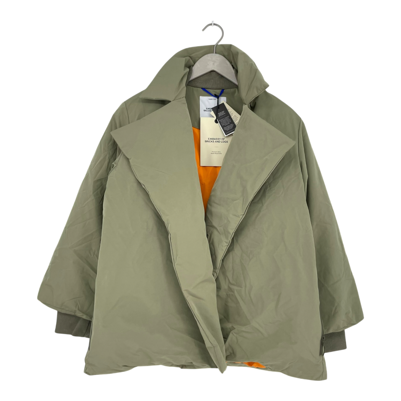 Embassy of Bricks and Logs avalon puffer jacket, pale olive | unisex S