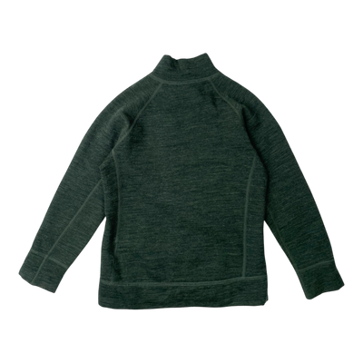 Reima mahti wool mix zip sweater, forest green | 104cm