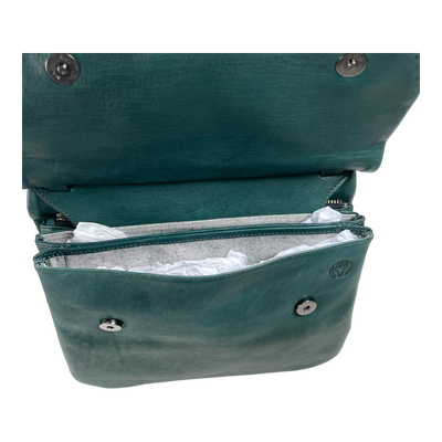 Harold's Bags leather chacoral smooth shoulder bag triple, petrol