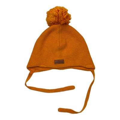 Metsola knitted cotton beanie, orange | 3-4y