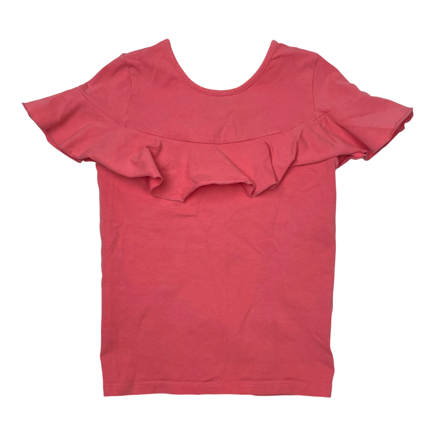 Gugguu frill t-shirt, coral | 116cm