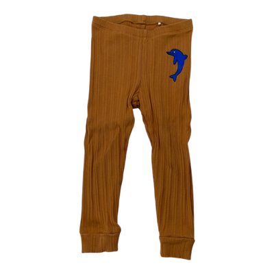 Mini Rodini rib leggings, brown sugar | 80/86cm