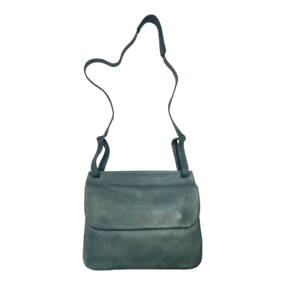 Harold's Bags leather chacoral smooth shoulder bag triple, petrol