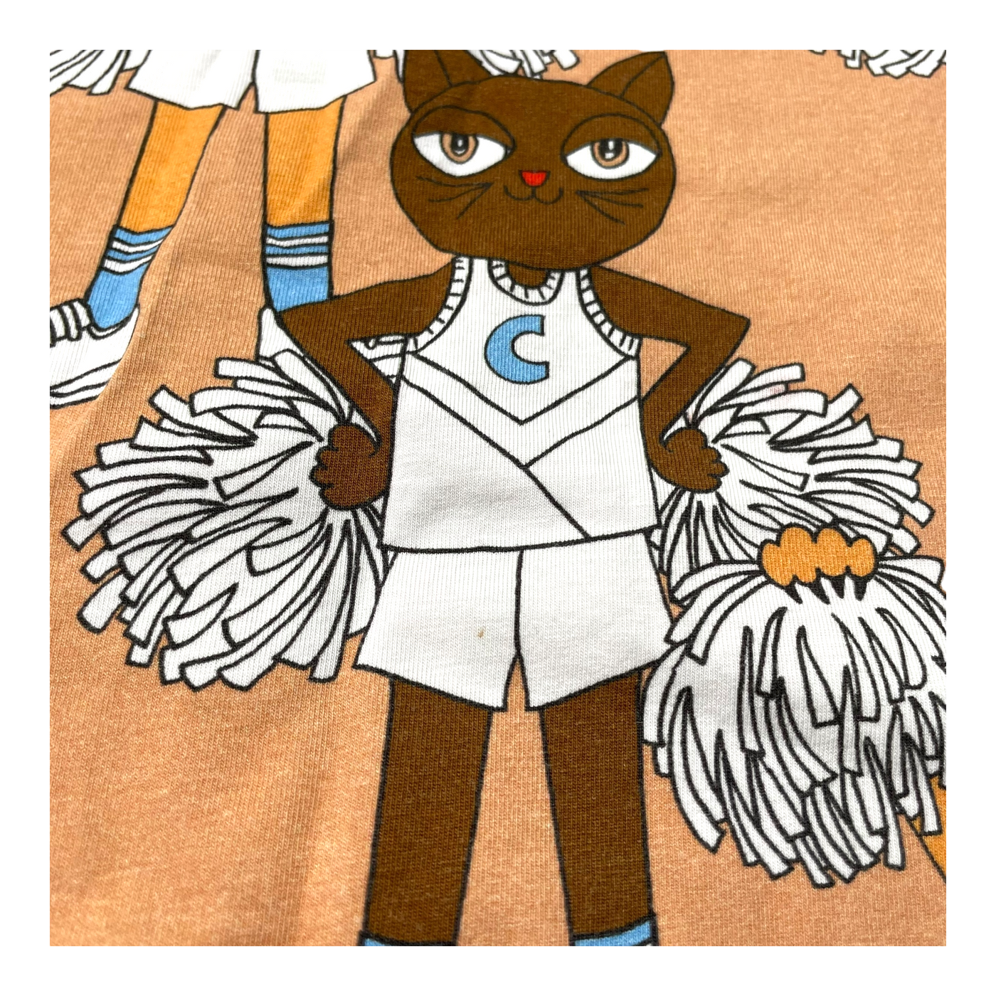 Mini Rodini t-shirt, cat cheerleader | 128/134cm