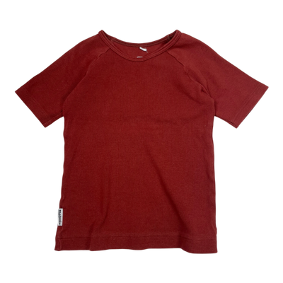 Metsola rib t-shirt, brown | 116cm