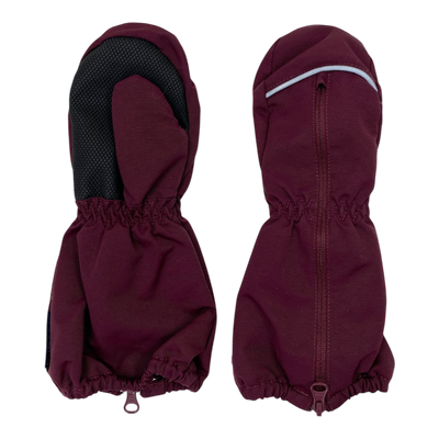 Polarn O. Pyret shell mittens, burgundy | 2-4y