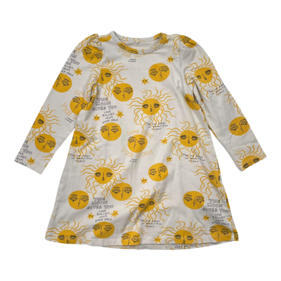 Mini Rodini dress, yellow moon | 104/110cm