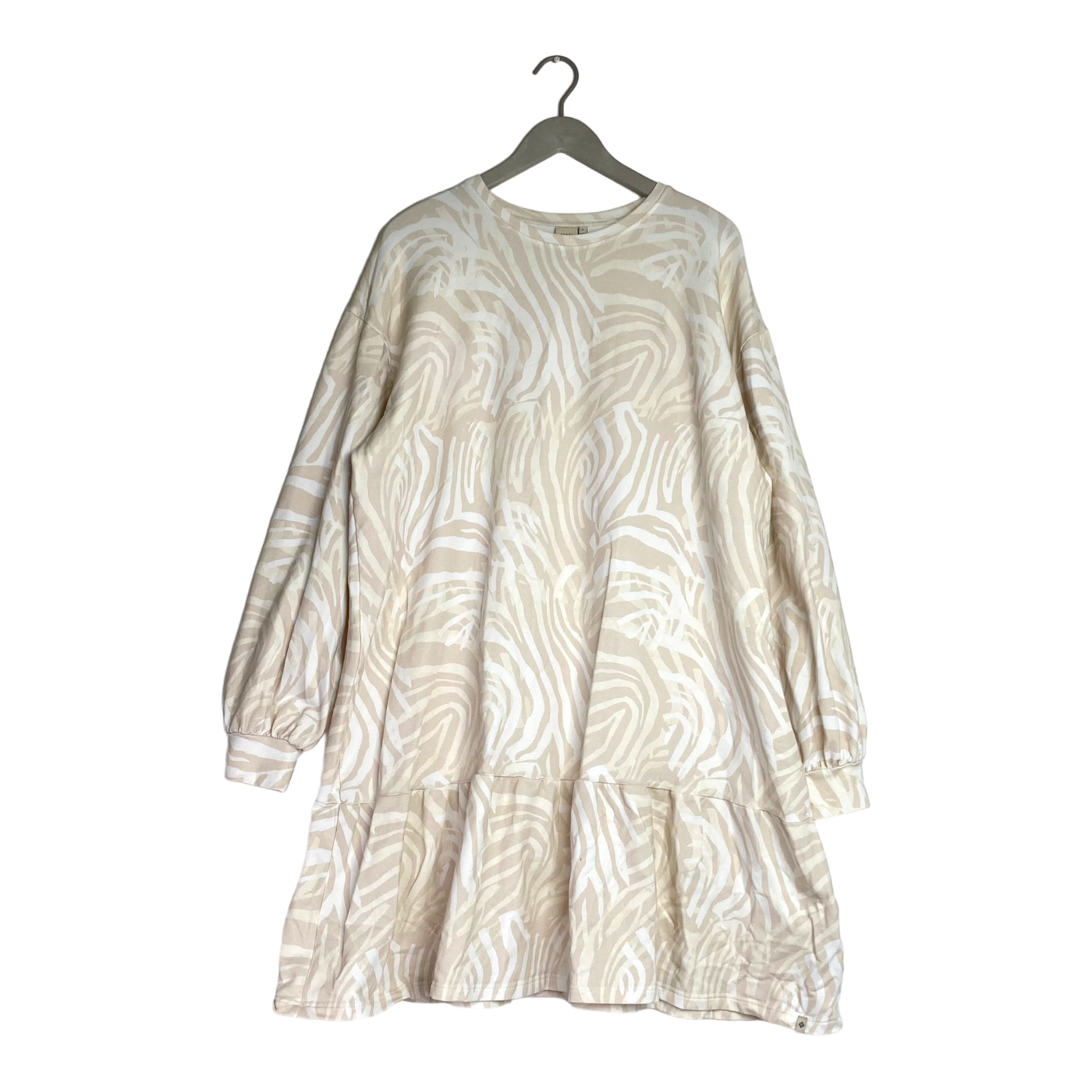 Kaiko ruffle sweatshirt dress, zebra | woman XL