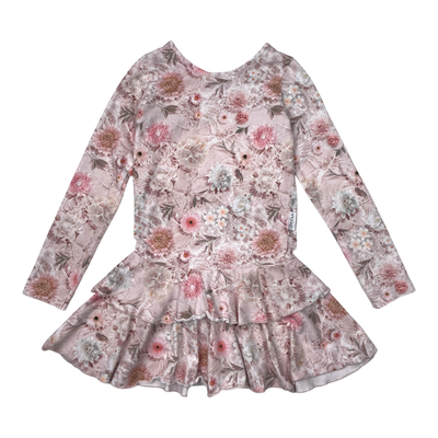 Gugguu frilla dress, flower | 122cm