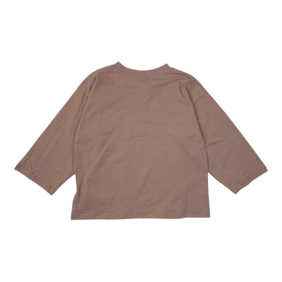 Laiska Ebba gro shirt, taupe | 110/116cm