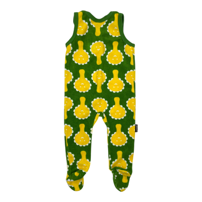 Metsola terry jumpsuit, green/yellow | 68cm