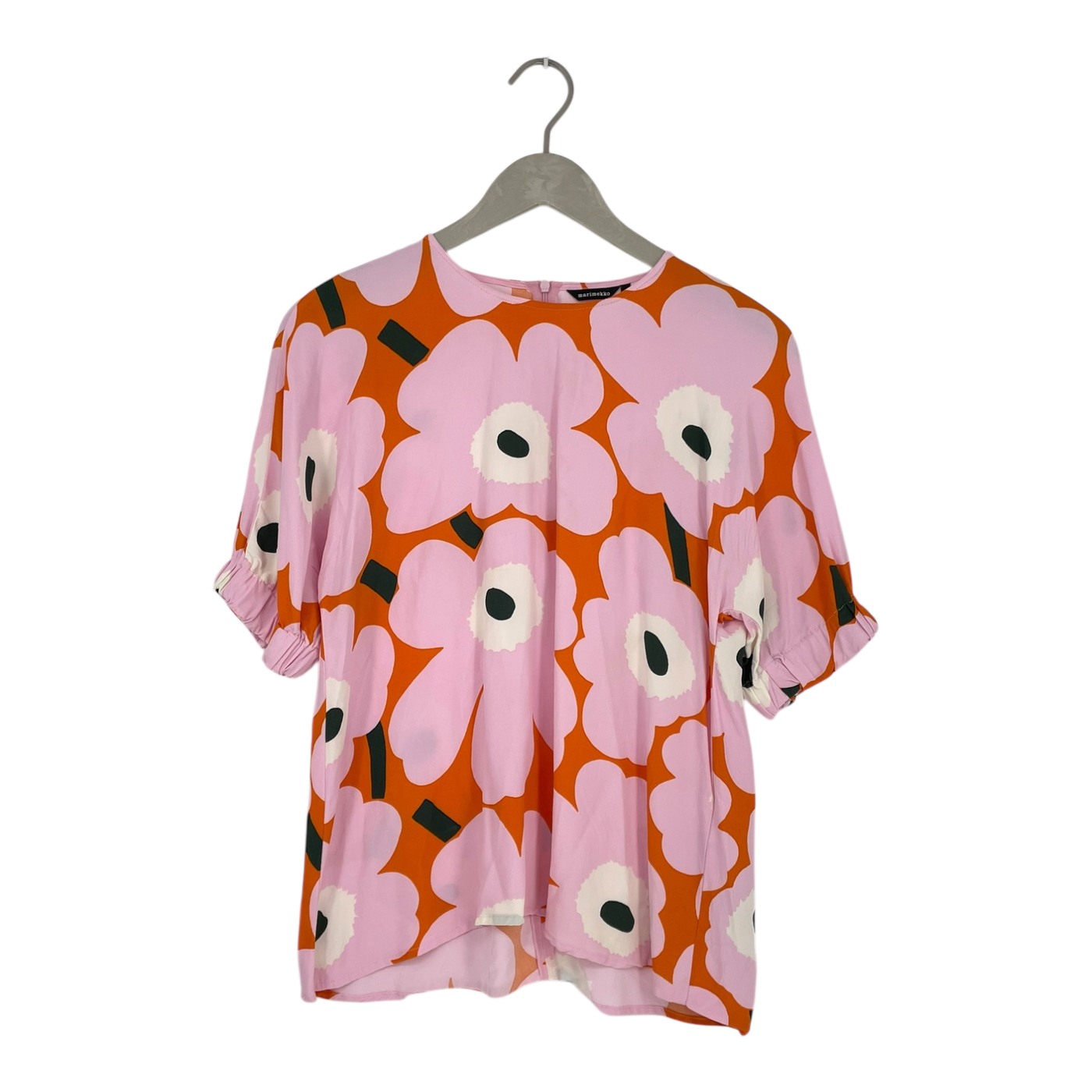 Marimekko pokkari unikko t-shirt blouse, pink/orange | woman 38