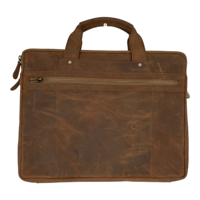 Holzrichter leather briefcase, brown