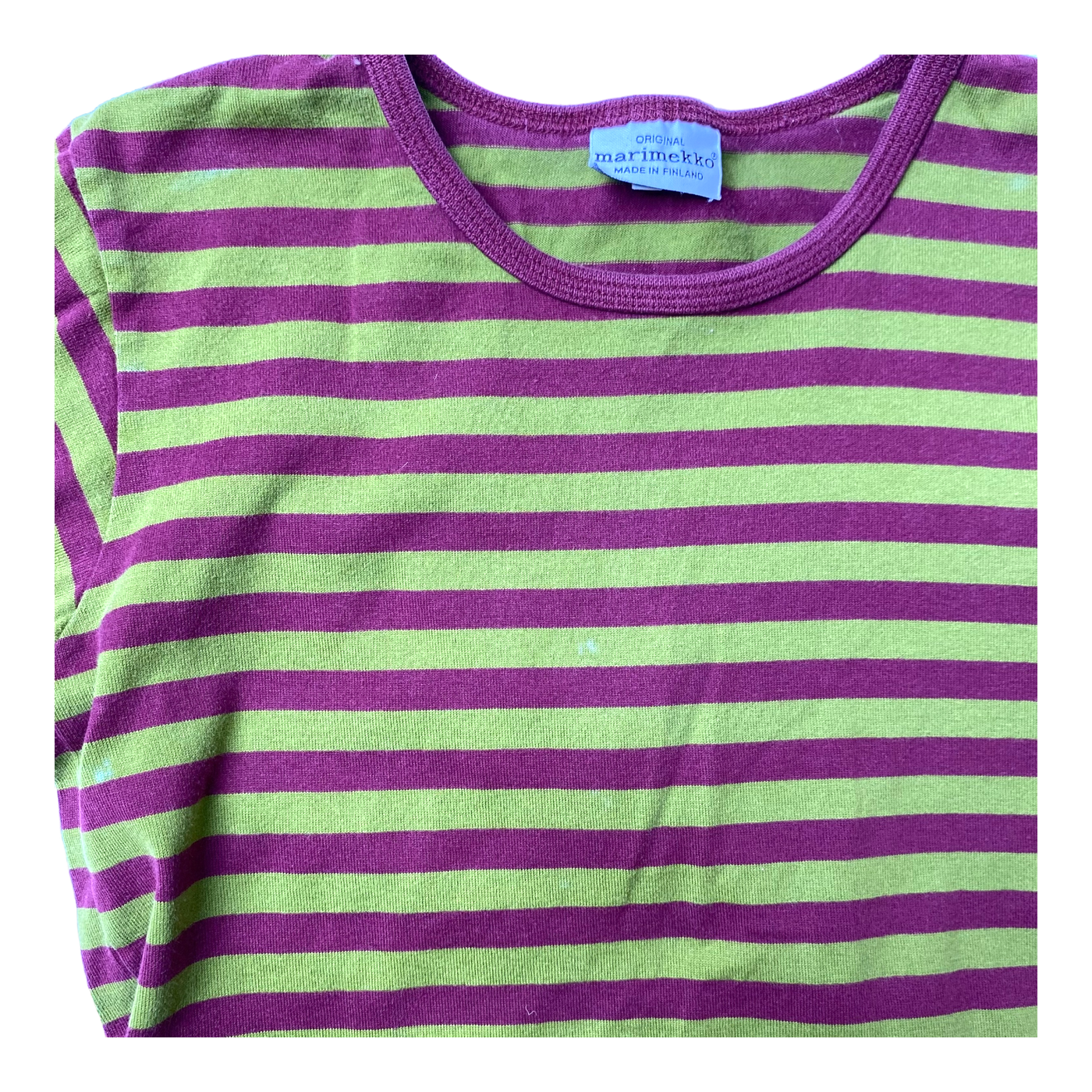 Marimekko stripe shirt, purple & olive | 128/134cm