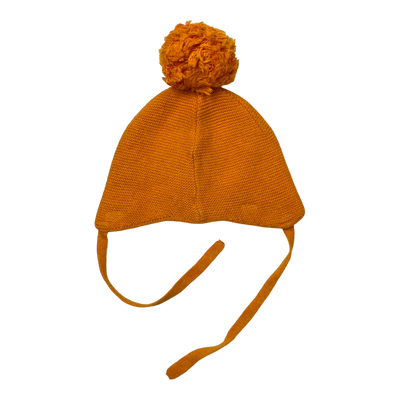 Metsola knitted cotton beanie, orange | 3-4y