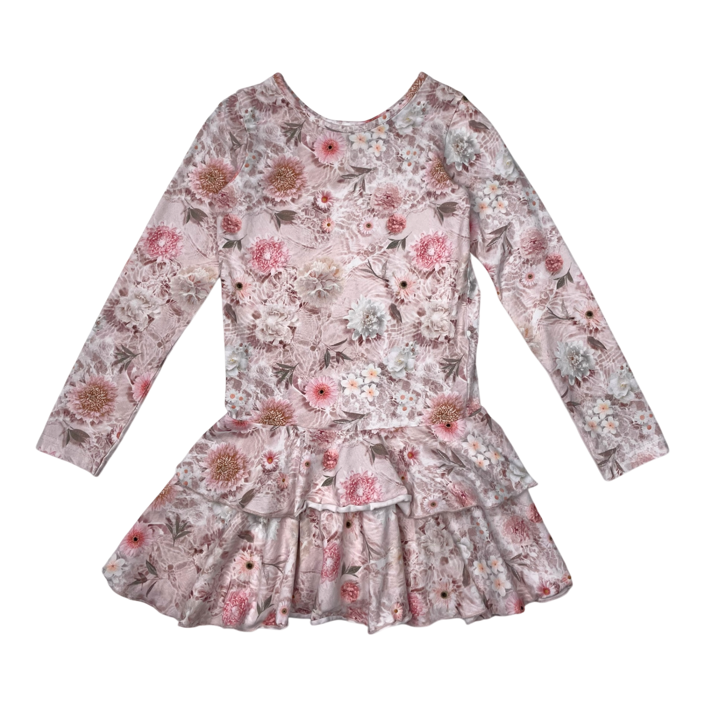 Gugguu frilla dress, flower | 122cm