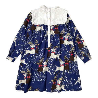 Mini Rodini long sleeve dress, reindeers | 128/134cm