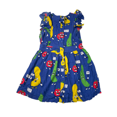 Mini Rodini woven dress, vegetables | 128/134cm