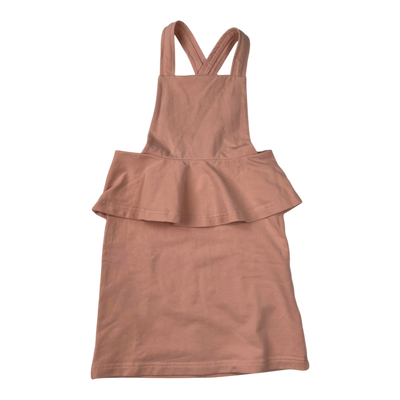 Kaiko dungaree dress, peach | 122/128cm